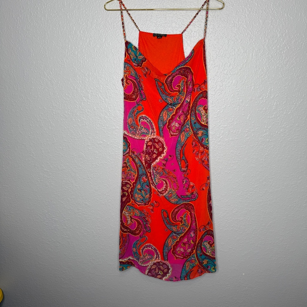 Pre-Owned women Thalia Sodi‎ Midi dress Large multicolor paisley design -cp